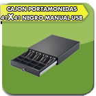 CAJON PORTAMONEDAS 41X41 NEGRO MANUAL USB