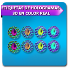 Etiquetas de hologramas 3D en color real