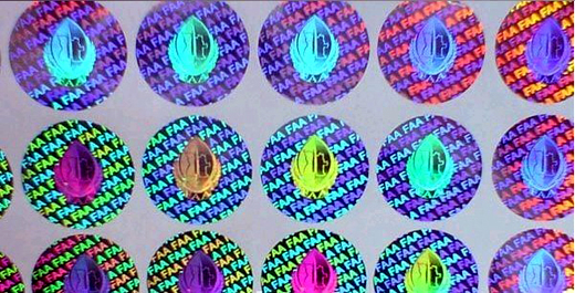 Etiquetas de hologramas 3D en color real